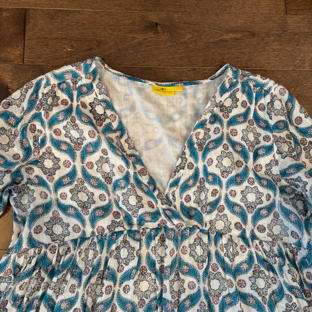 Roberta Roller Rabbit Elegant Blue Patterned Dres… - image 5